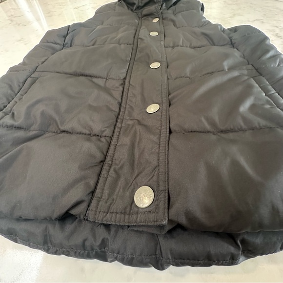 Old Navy Quilted Black Puffer Vest with button and zipper accents. Size Small. - Picture 5 of 12